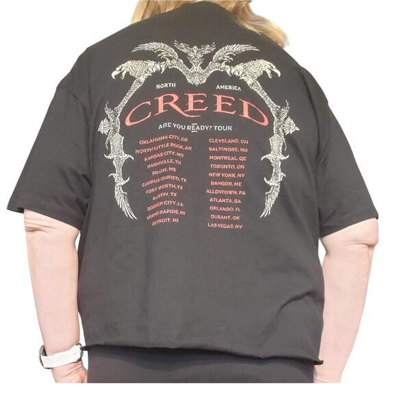 Creed Size 2X 2024 Tour Shirt Human Pride Sings a Vengeful Song Tour Tee CUTOFF - Picture 3 of 6